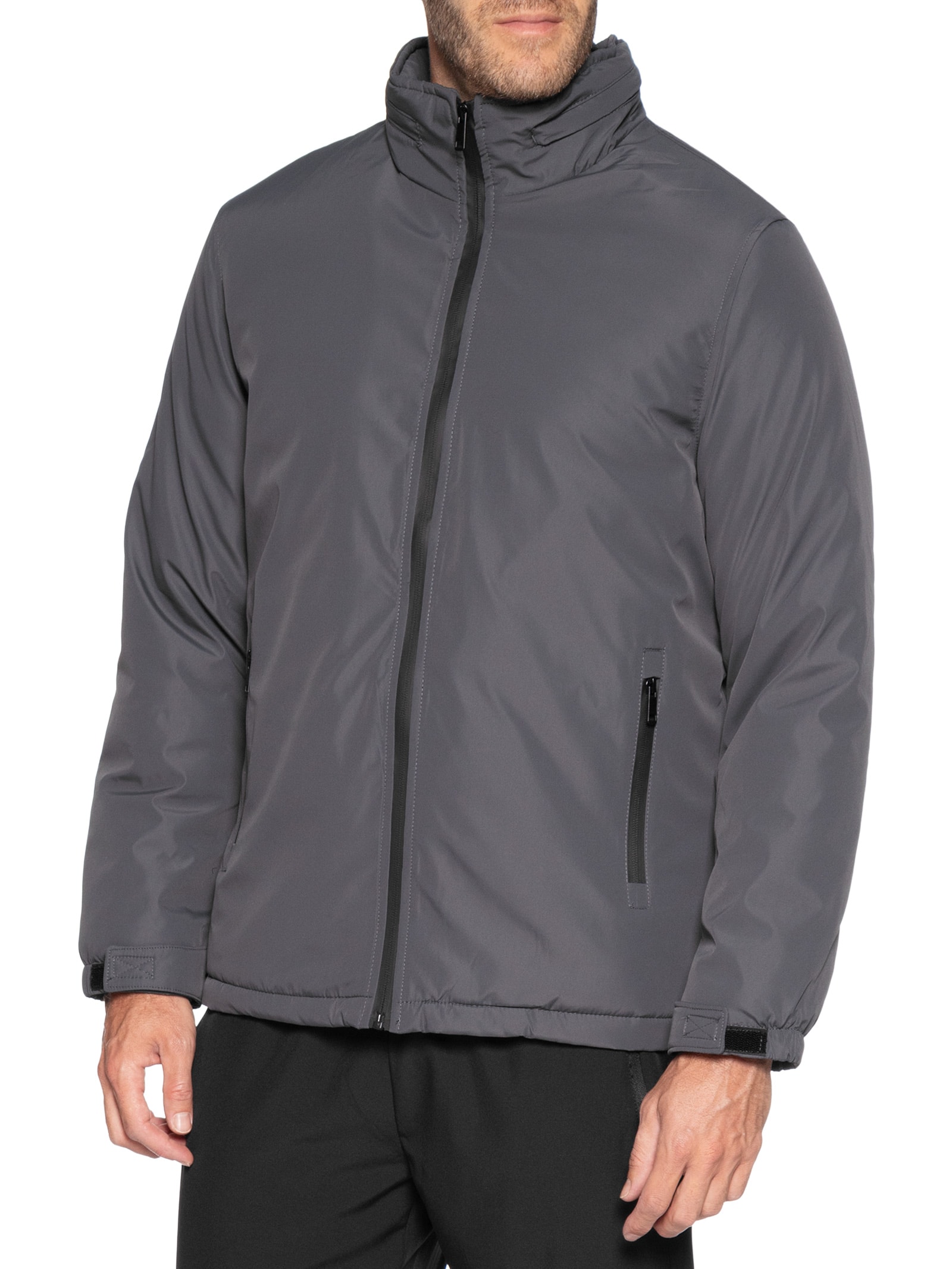 Jaqueta Masculina Parka Com Capuz Cinza Basiq Men