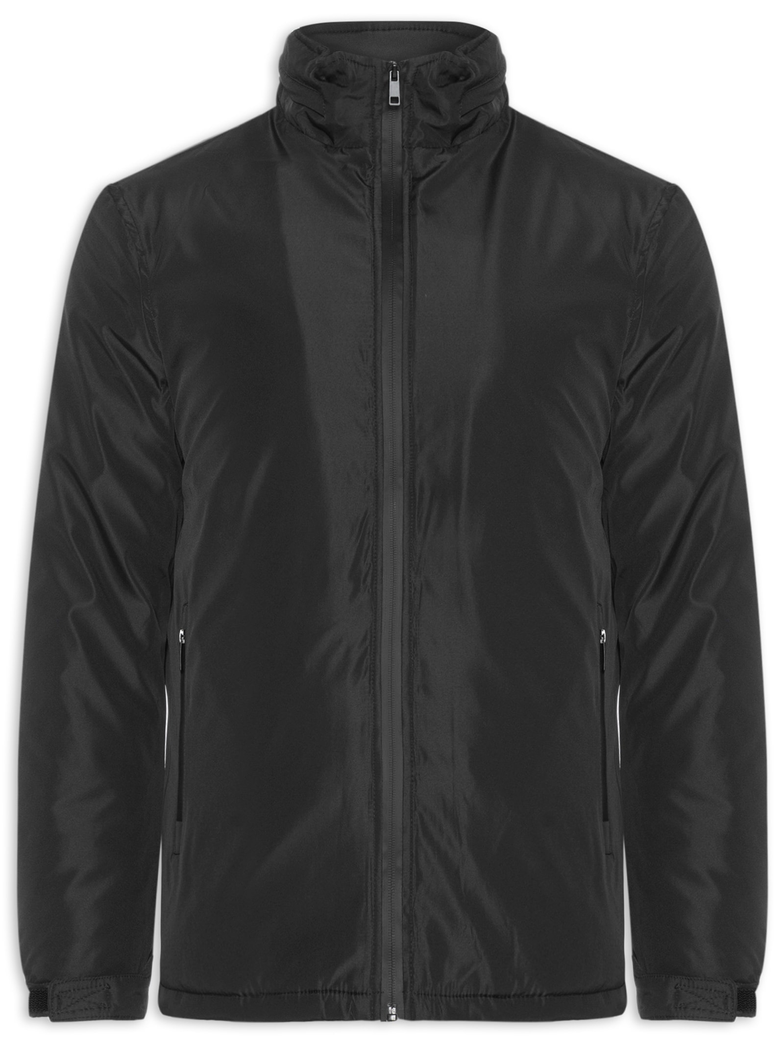 Jaqueta Masculina Parka Com Capuz Preto Basiq Men