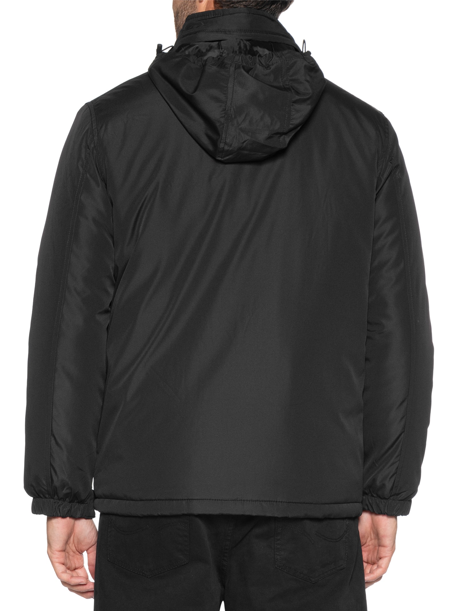 Jaqueta Masculina Parka Com Capuz Preto Basiq Men