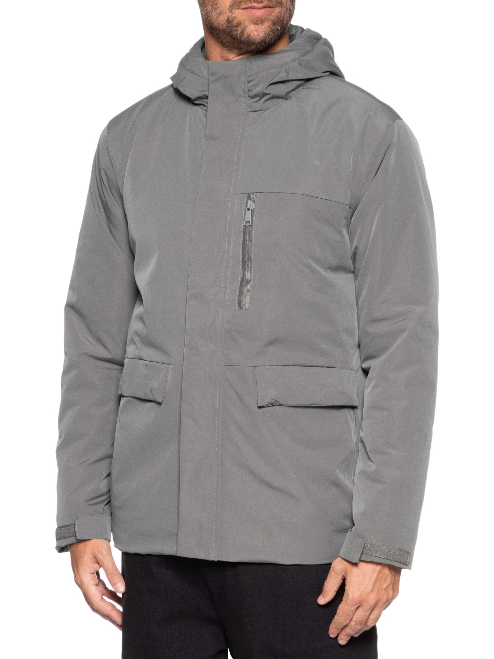Jaqueta Masculina Parka Tactel Cinza '2 Essential