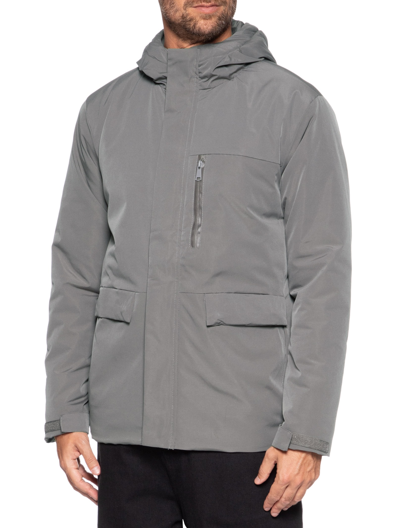Jaqueta Masculina Parka Tactel Cinza '2 Essential