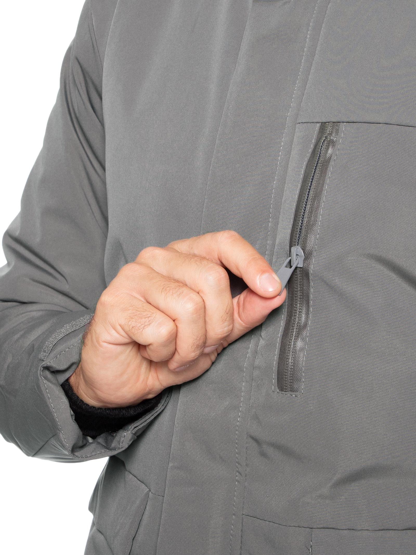 Jaqueta Masculina Parka Tactel Cinza '2 Essential