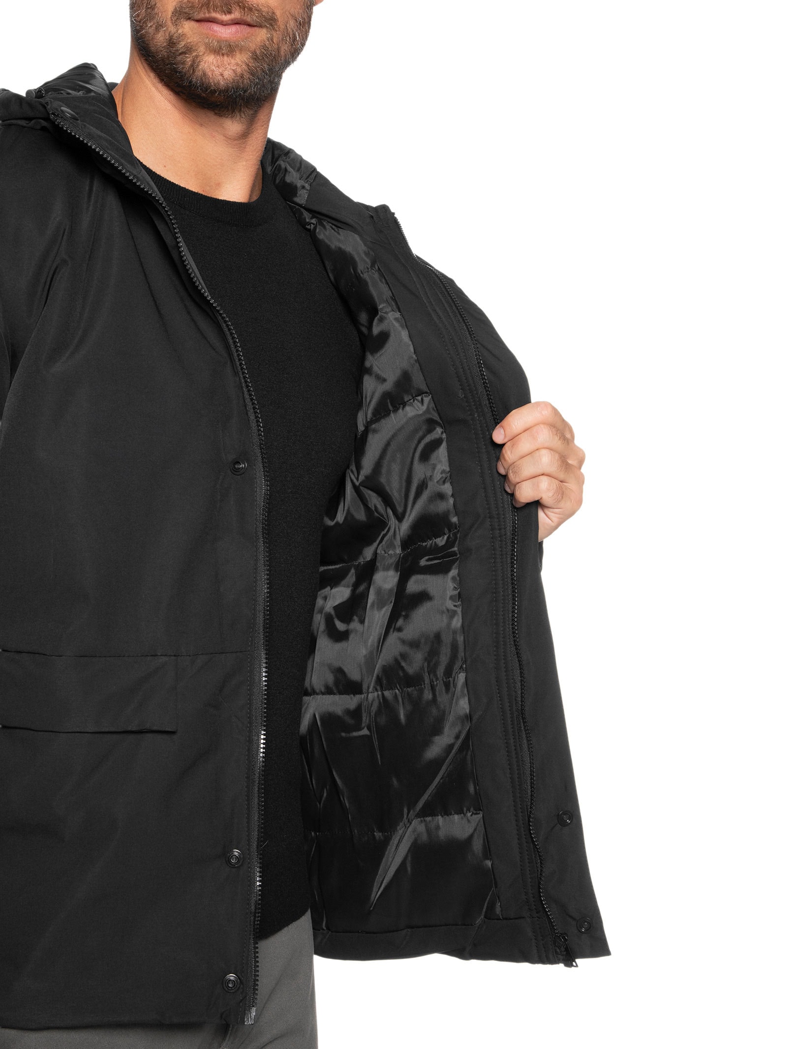 Jaqueta Masculina Parka Tactel Preto '2 Essential
