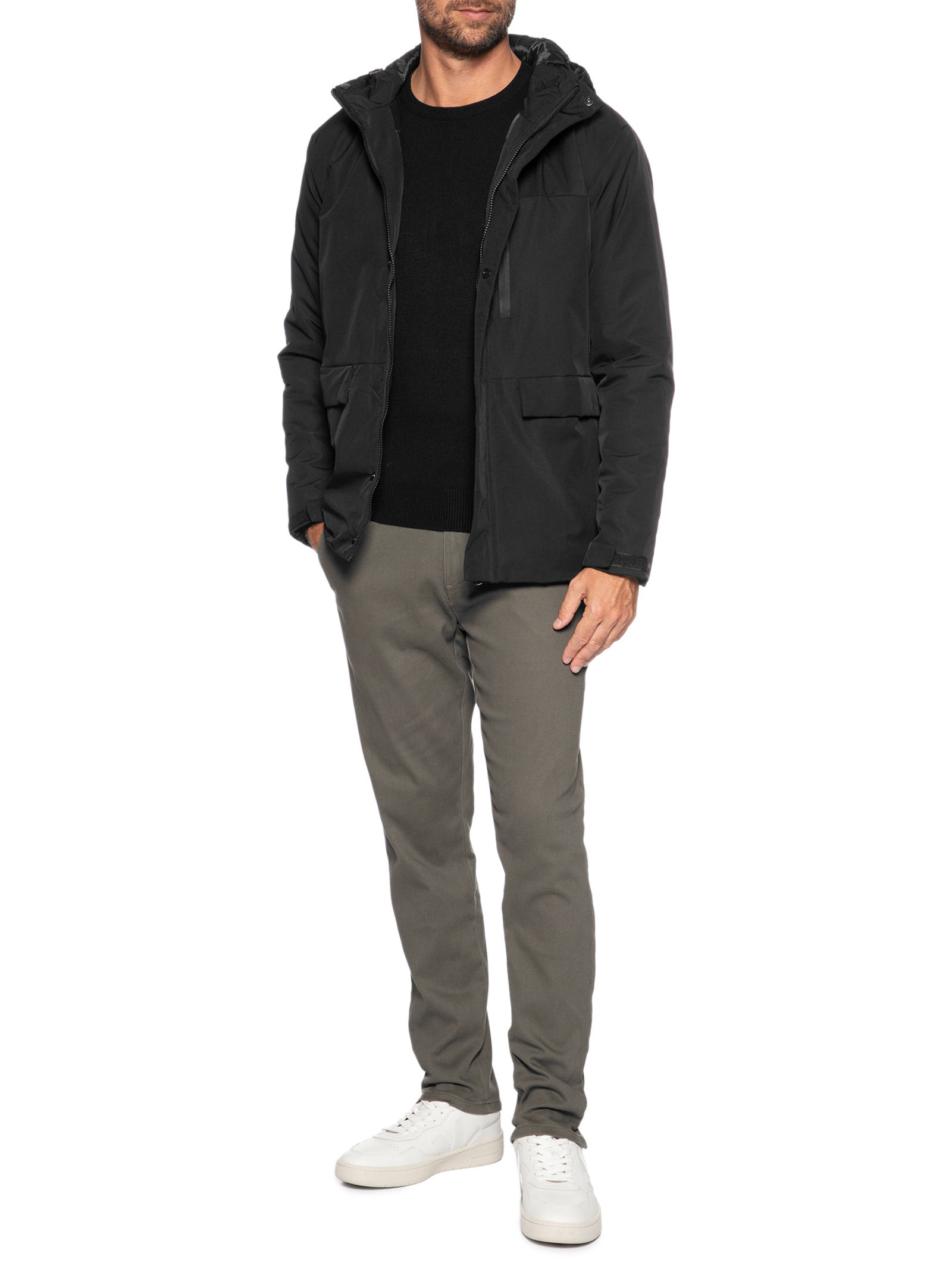 Jaqueta Masculina Parka Tactel Preto '2 Essential