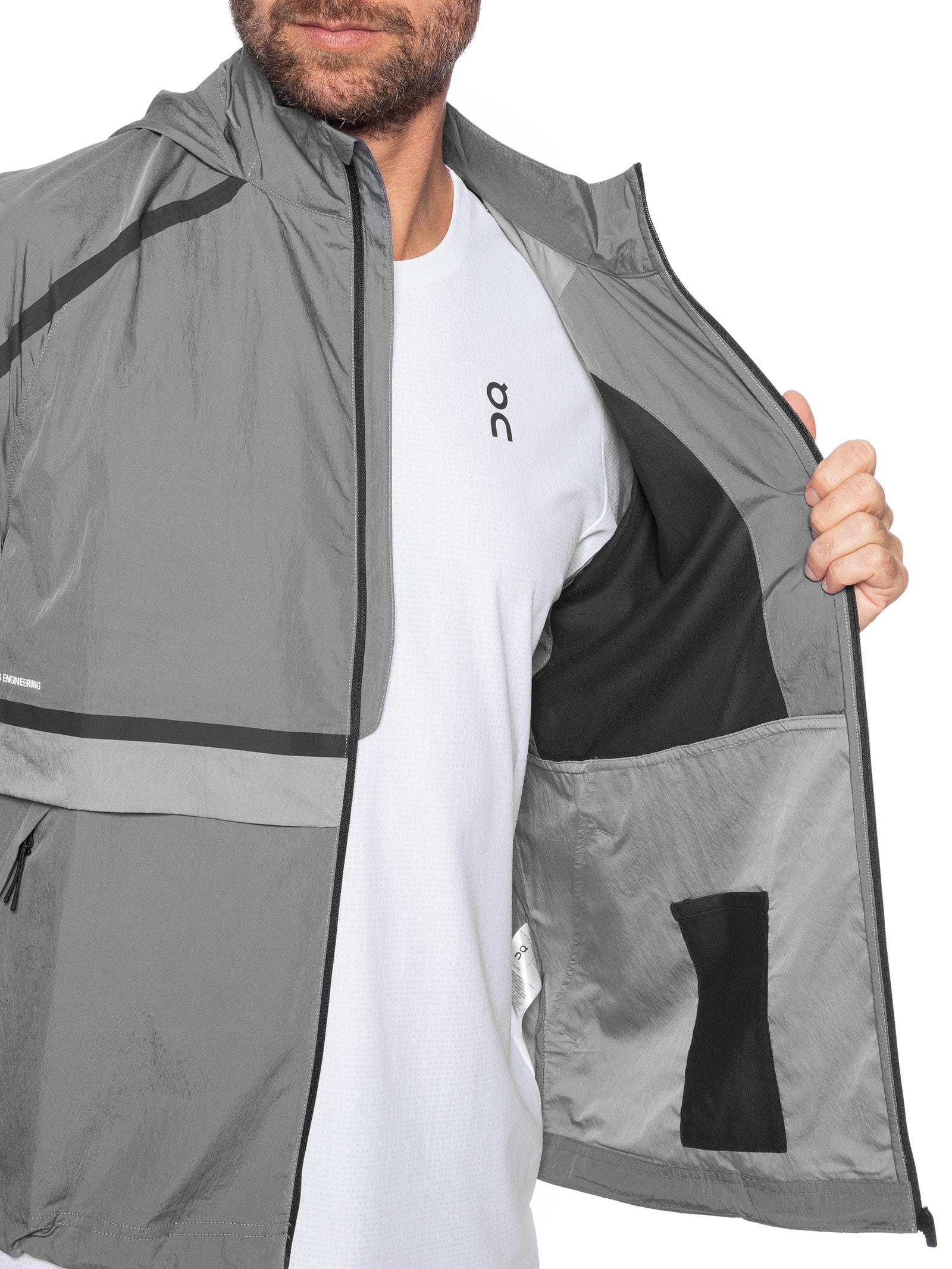 Jaqueta Masculina Performance Volt Jacket 1 Cinza On Running