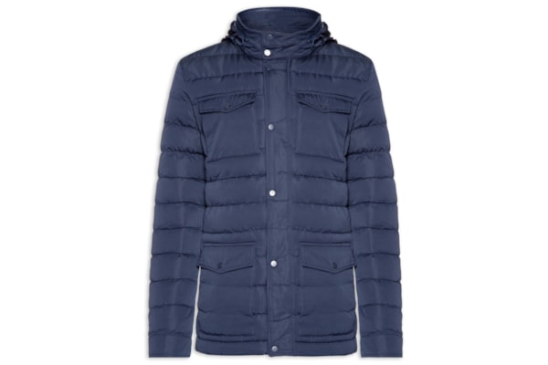 Jaqueta Masculina Puffer Alongada - Azul