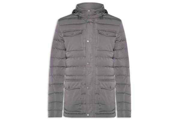 Jaqueta Masculina Puffer Alongada - Cinza