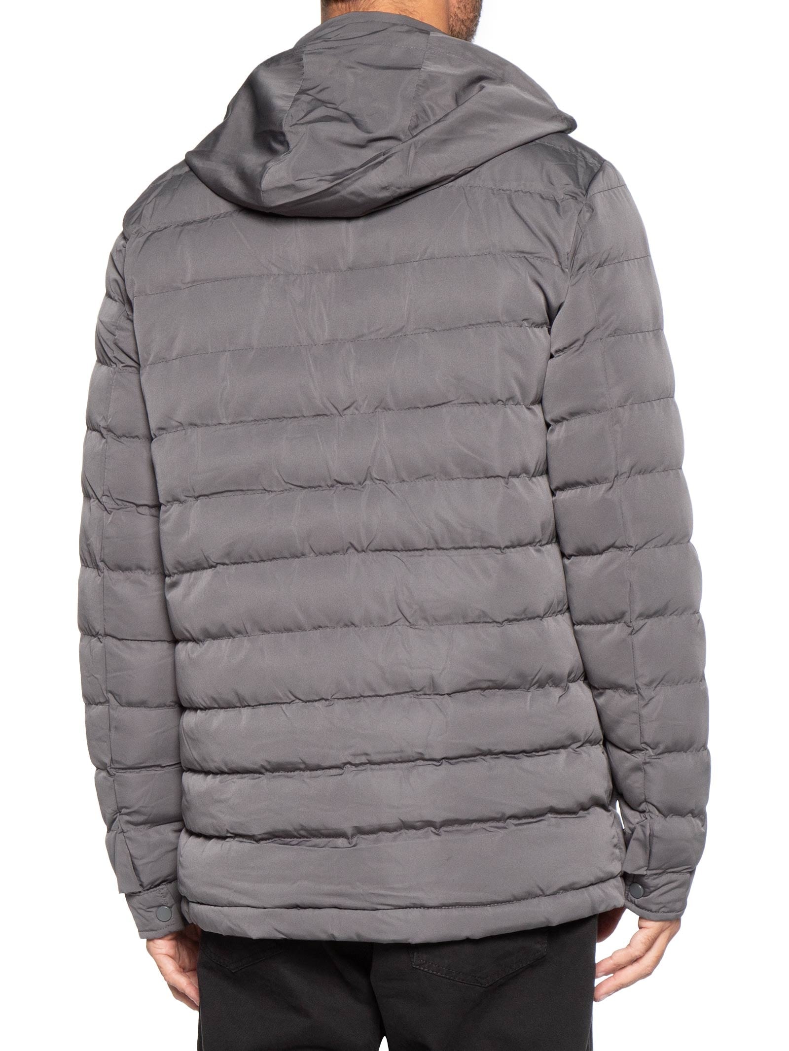 Jaqueta Masculina Puffer Alongada Cinza Basiq Men