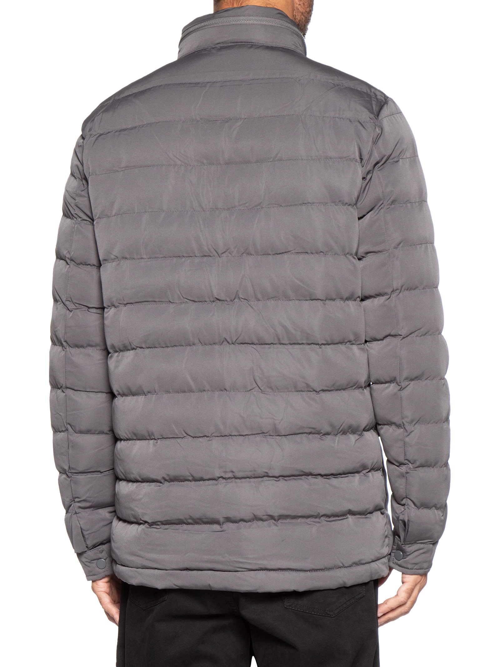 Jaqueta Masculina Puffer Alongada Cinza Basiq Men