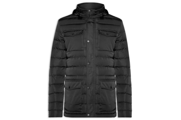 Jaqueta Masculina Puffer Alongada - Preto