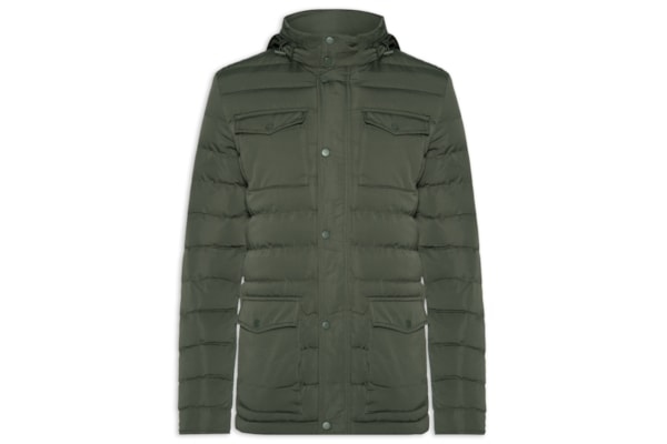 Jaqueta Masculina Puffer Alongada - Verde