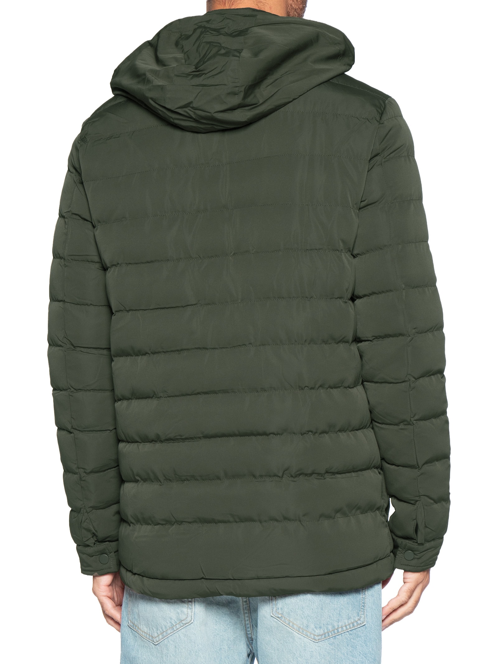 Jaqueta Masculina Puffer Alongada Verde Basiq Men