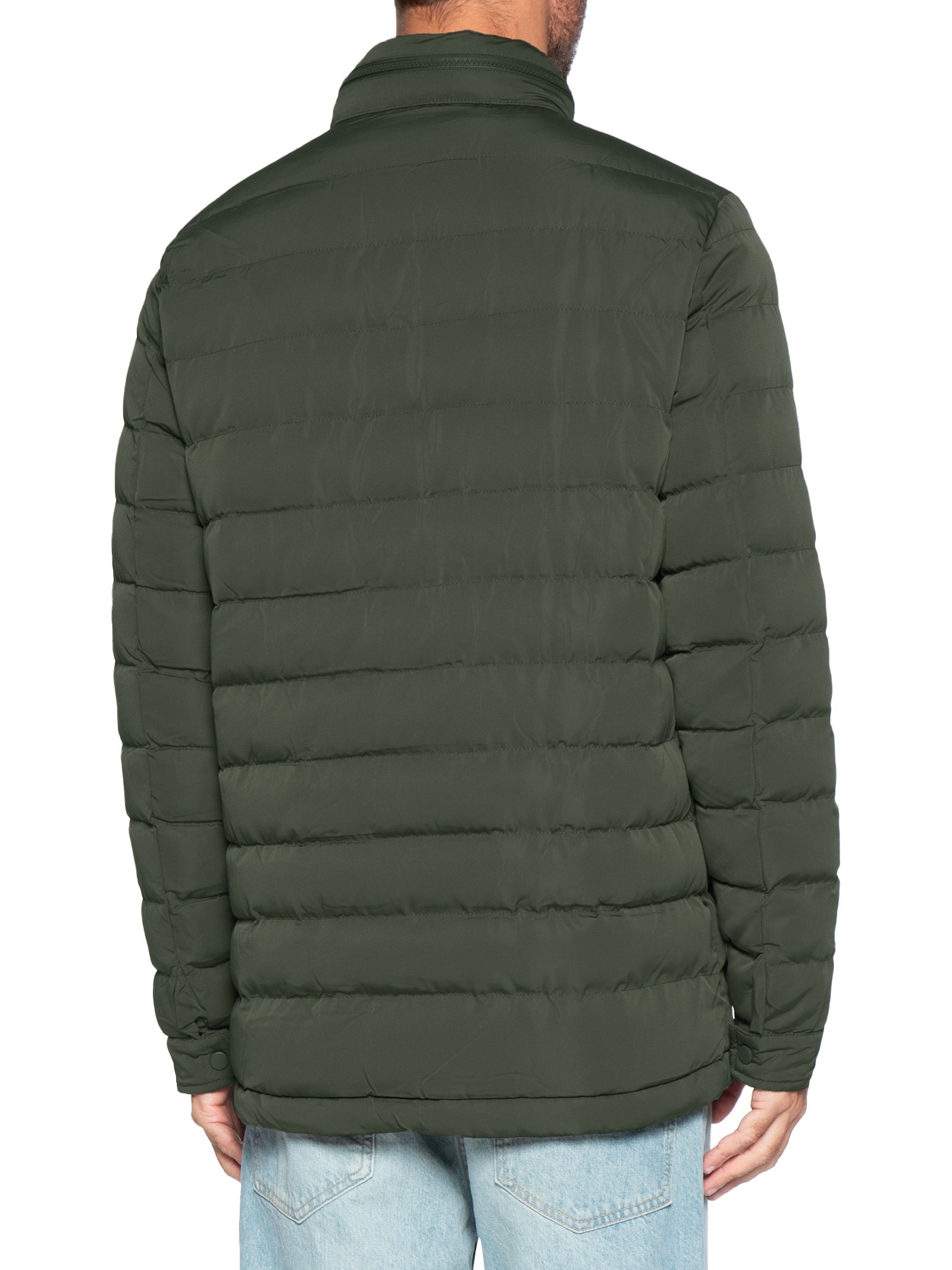 Jaqueta Masculina Puffer Alongada Verde Basiq Men