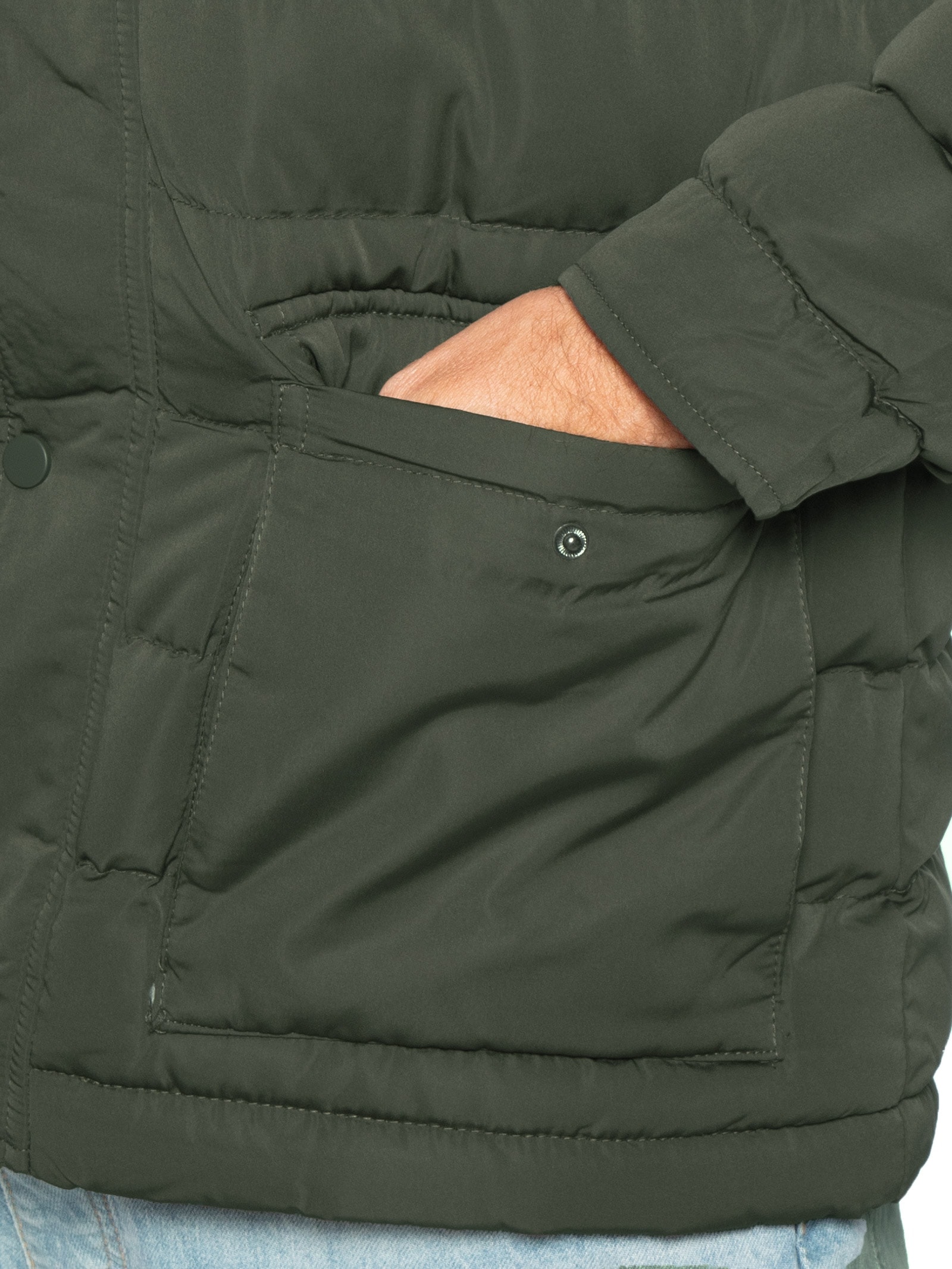Jaqueta Masculina Puffer Alongada Verde Basiq Men