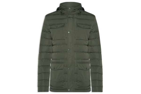 Jaqueta Masculina Puffer Alongada - Verde