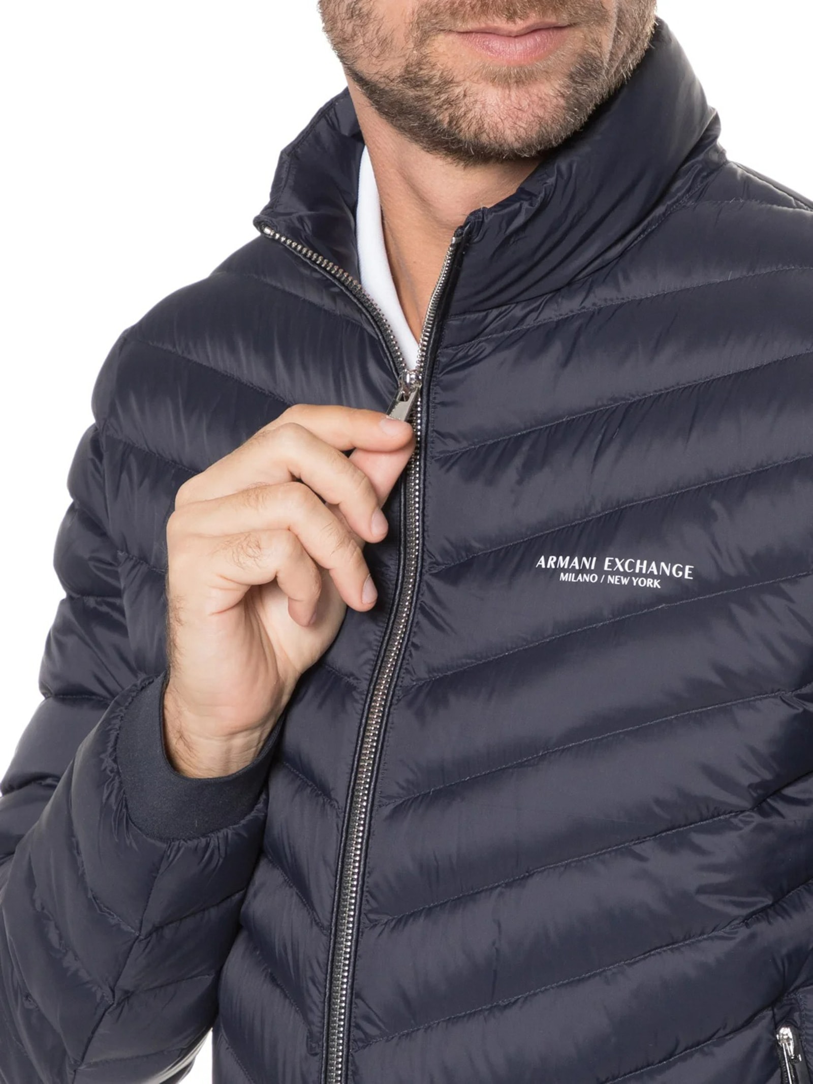Armani Exchange - Jaqueta Masculina Puffer - Azul