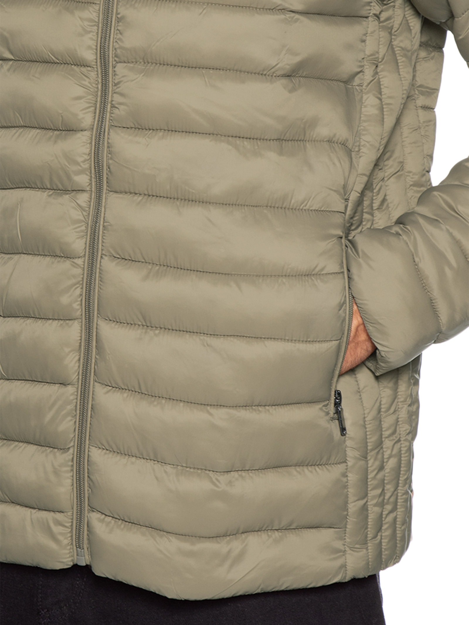 Jaqueta Masculina Puffer Básica Bege Basiq Men