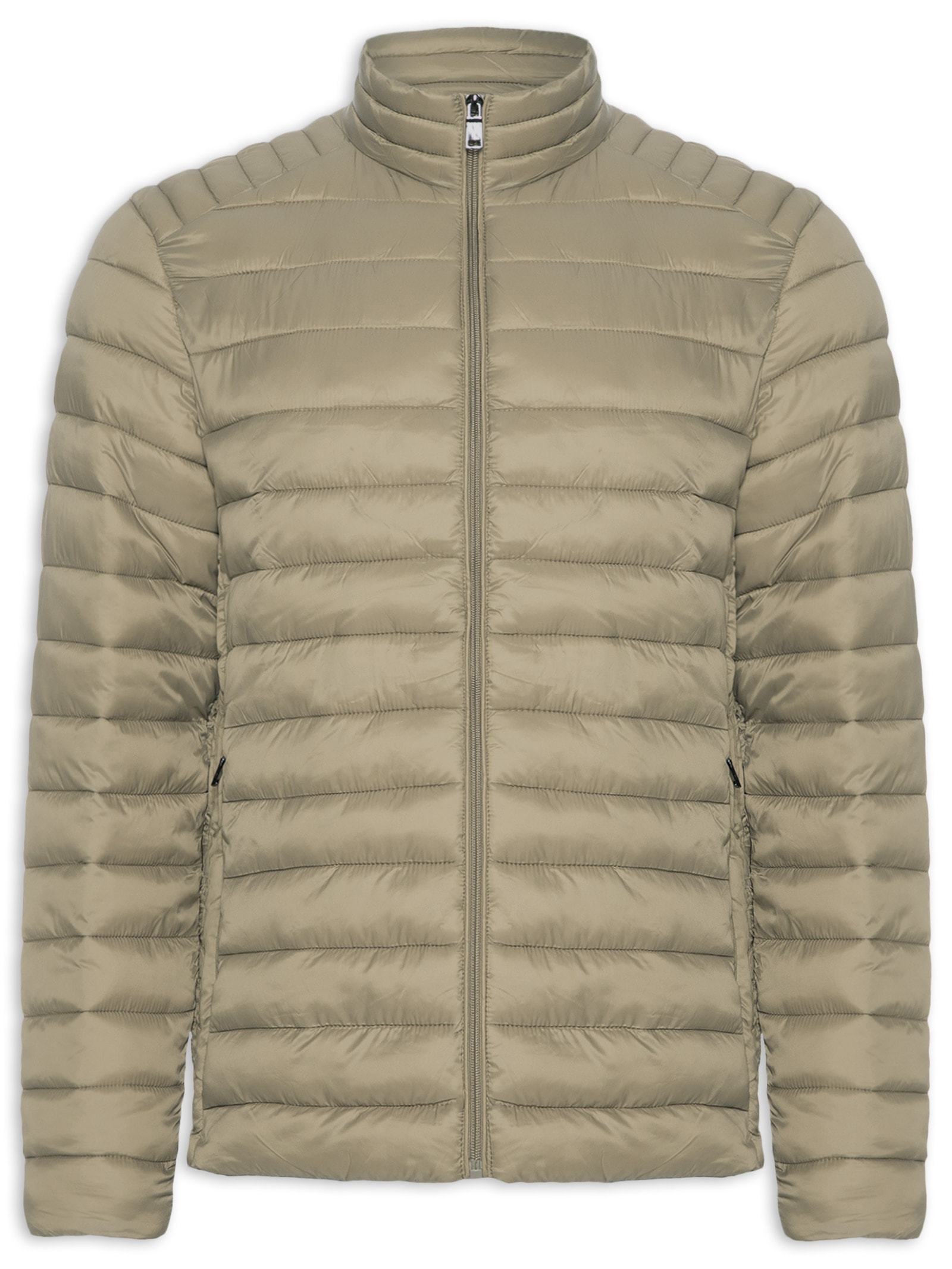 Jaqueta Masculina Puffer Básica Bege Basiq Men