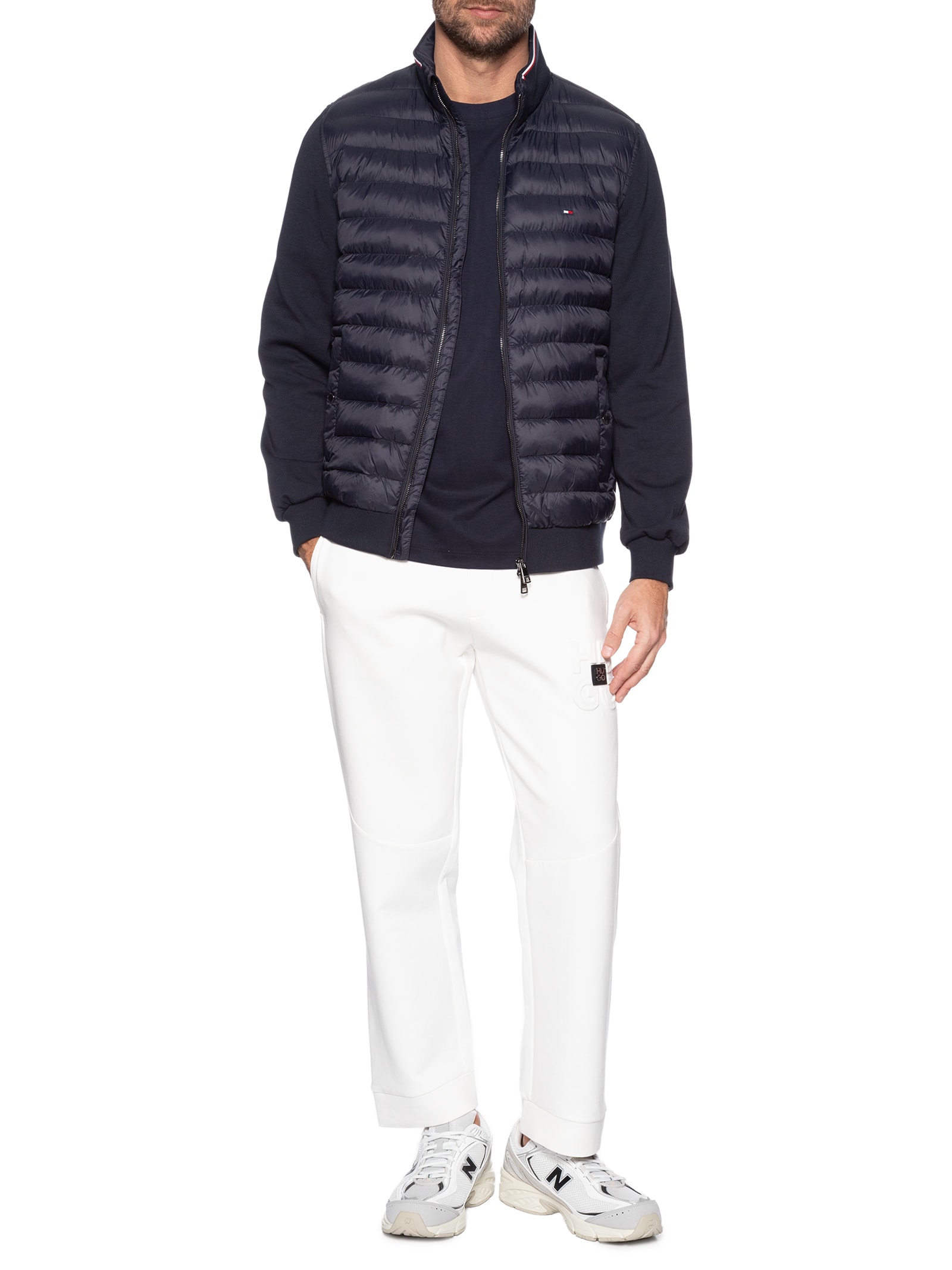 Jaqueta Masculina Puffer Básica Stand Collar Azul Tommy Hilfiger