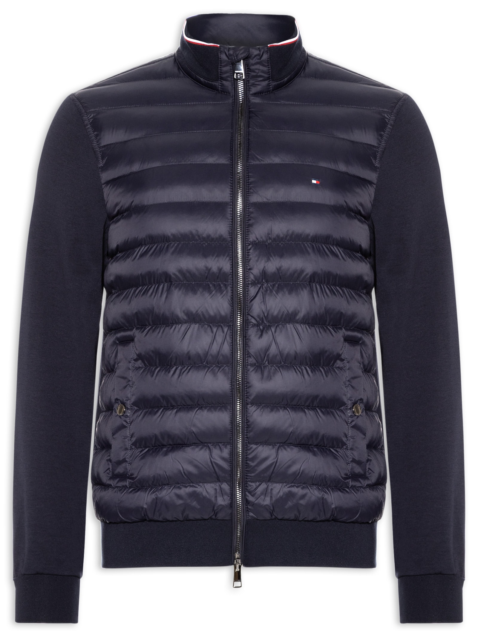 Jaqueta Masculina Puffer Básica Stand Collar Azul Tommy Hilfiger