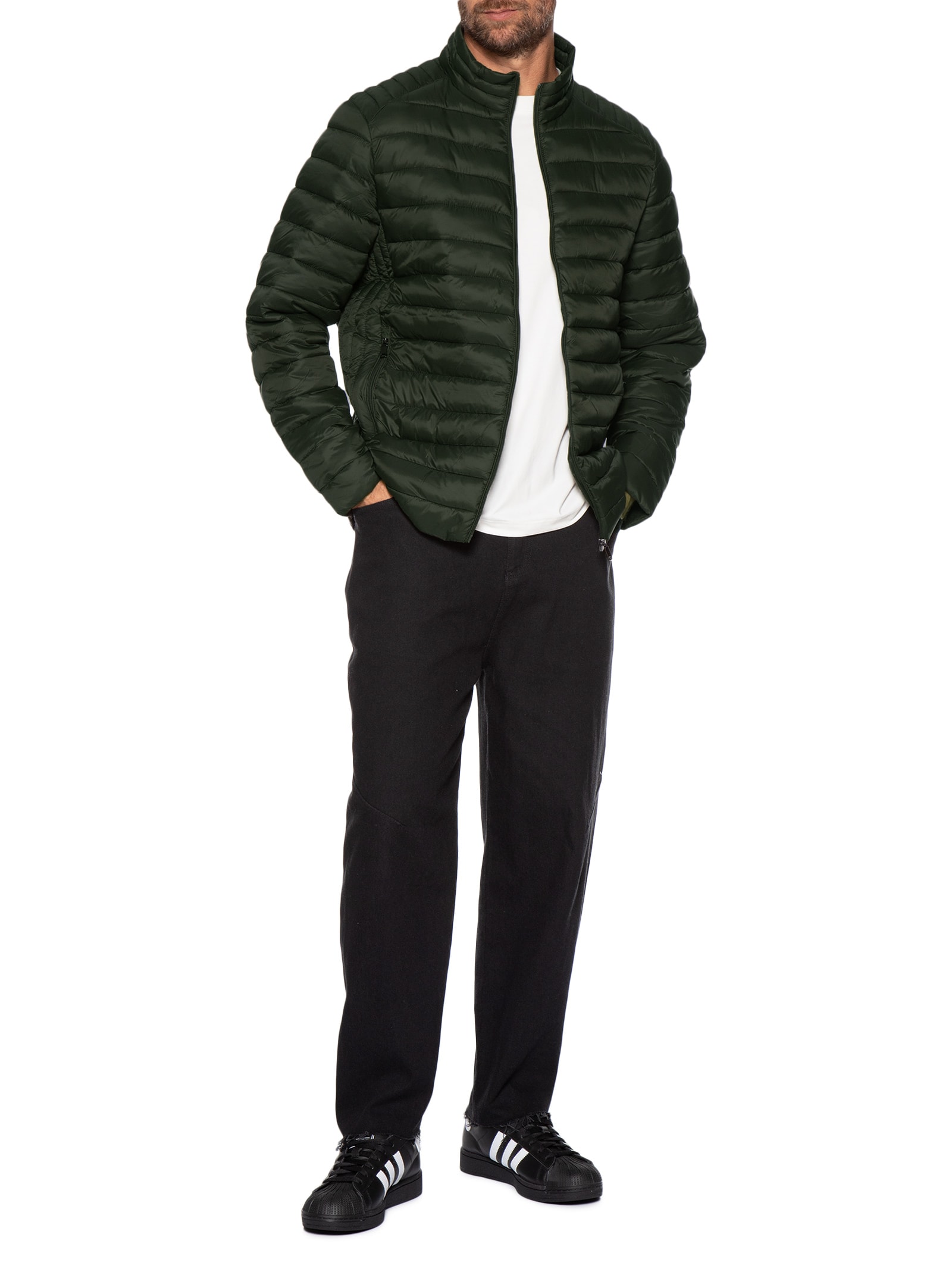 Jaqueta Masculina Puffer Básica Verde Basiq Men