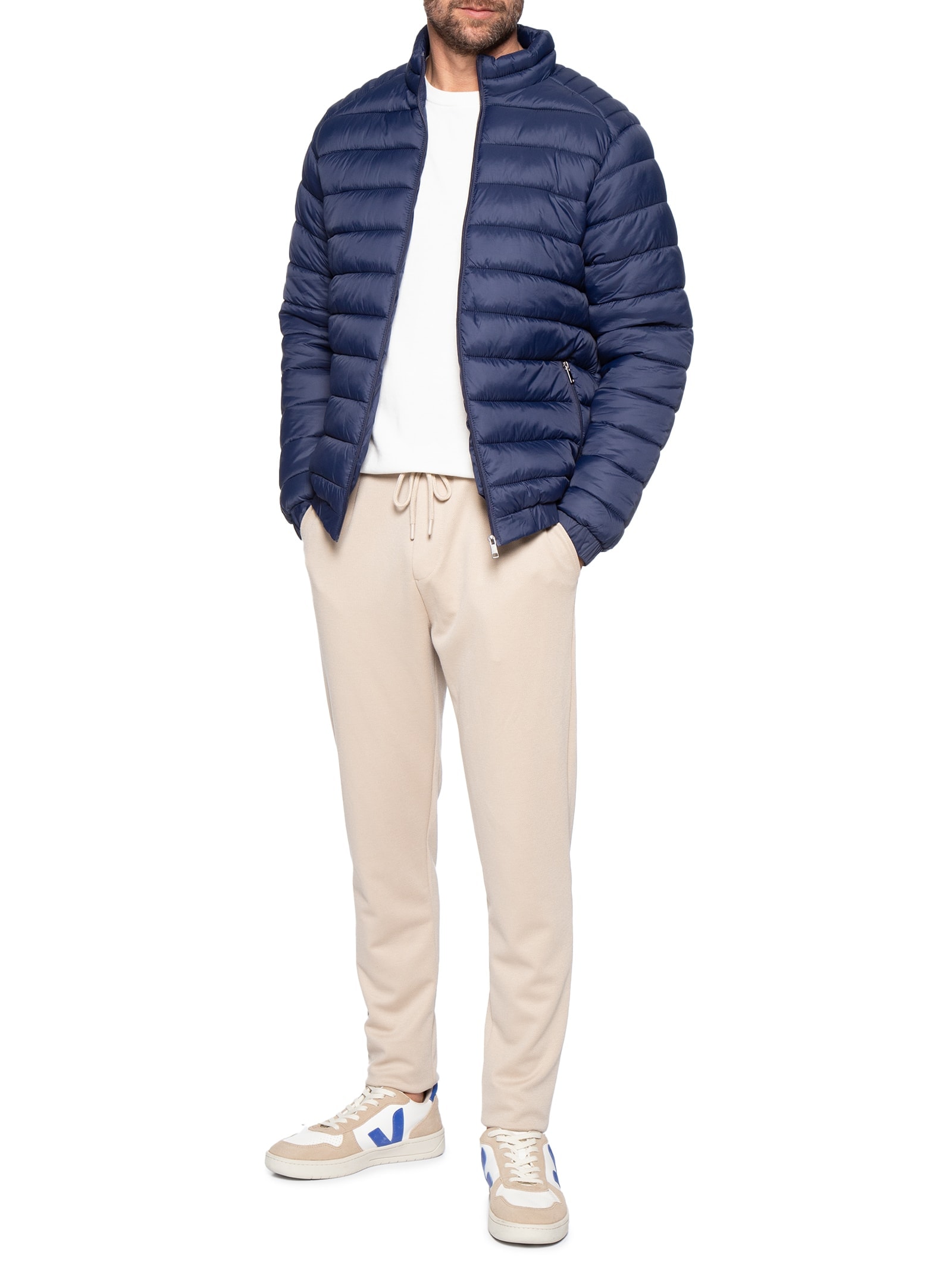 Jaqueta Masculina Puffer Básica – Azul Basiq Men