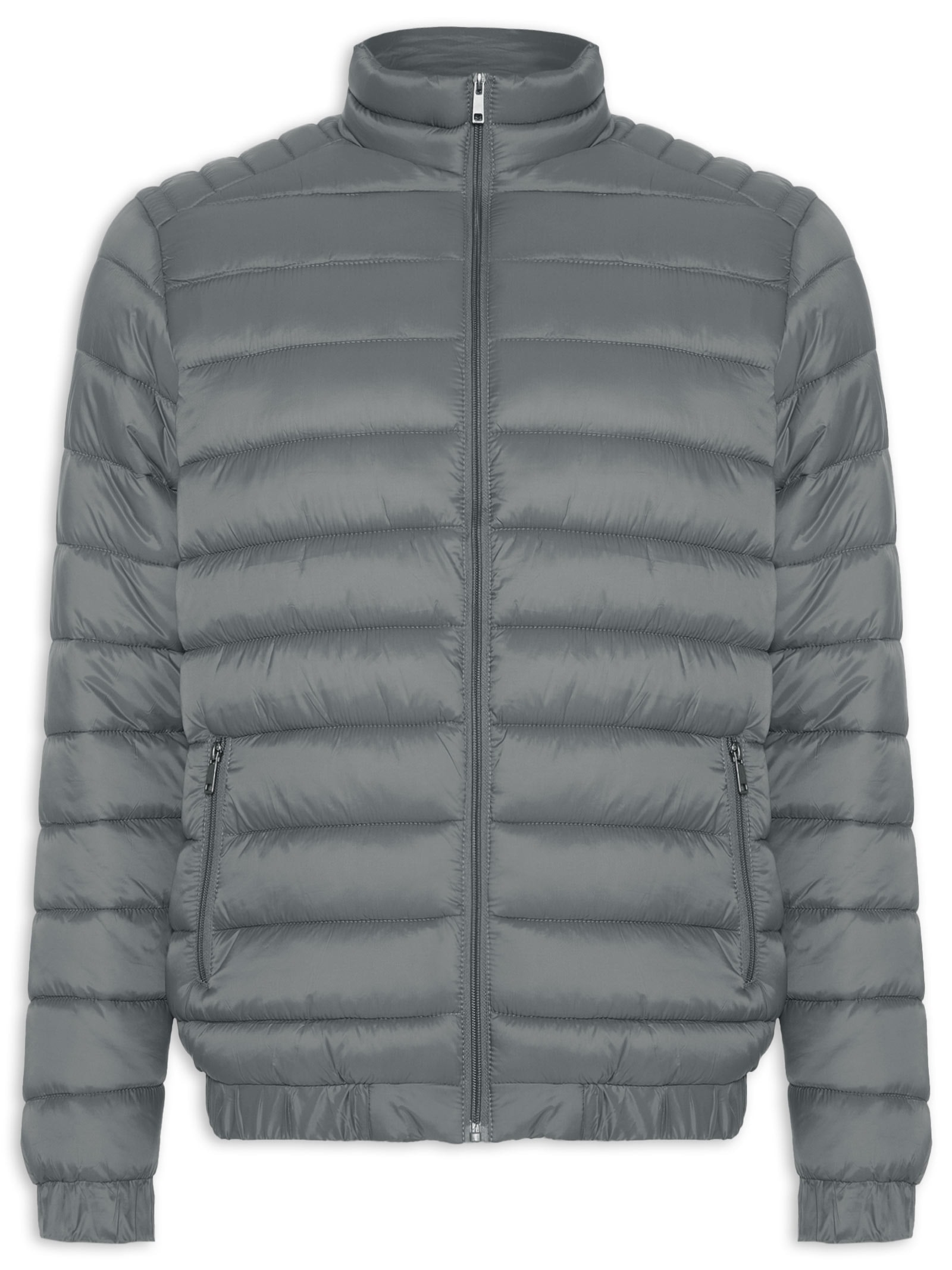 Jaqueta Masculina Puffer Básica – Cinza Basiq Men
