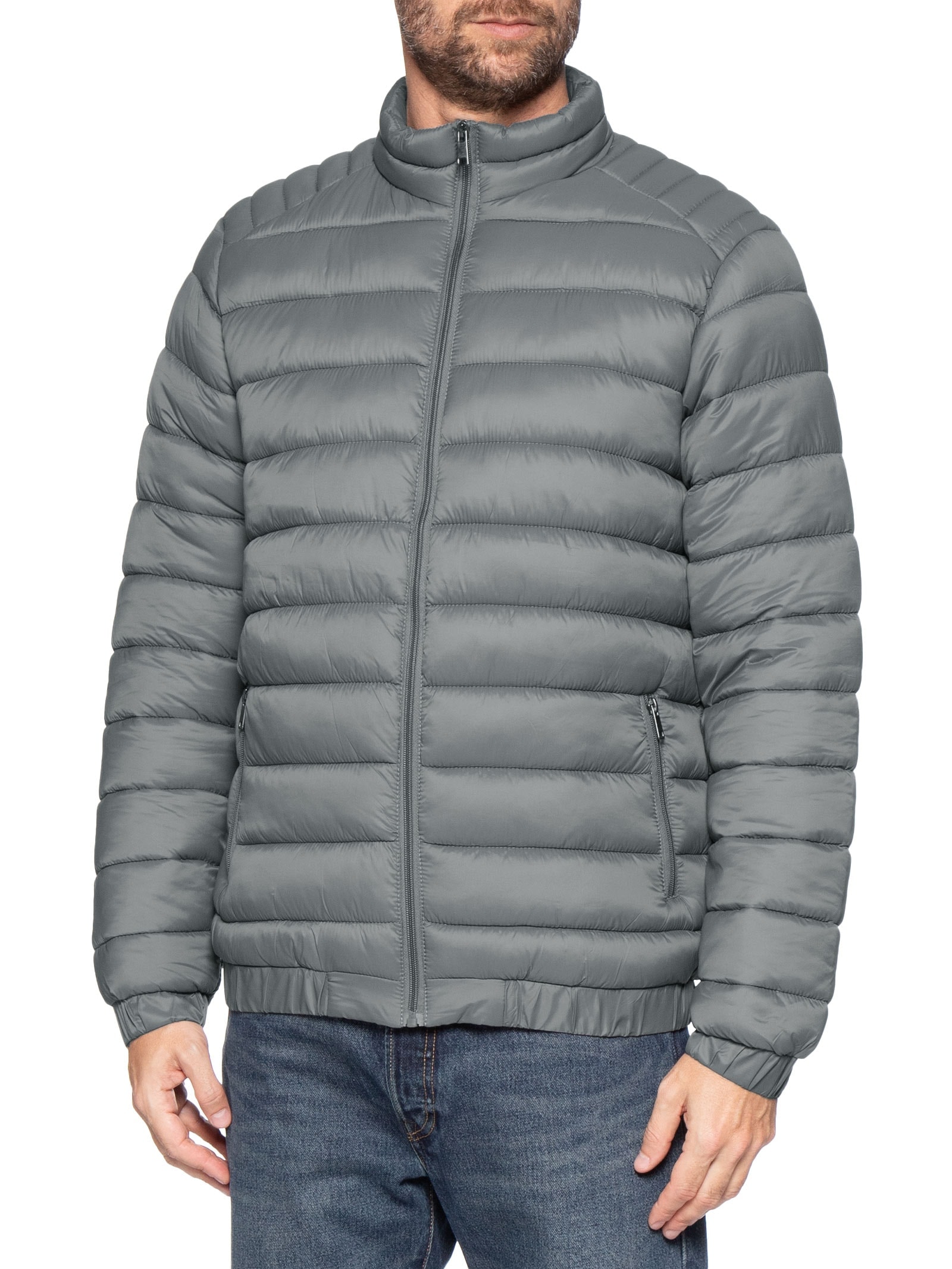 Jaqueta Masculina Puffer Básica – Cinza Basiq Men