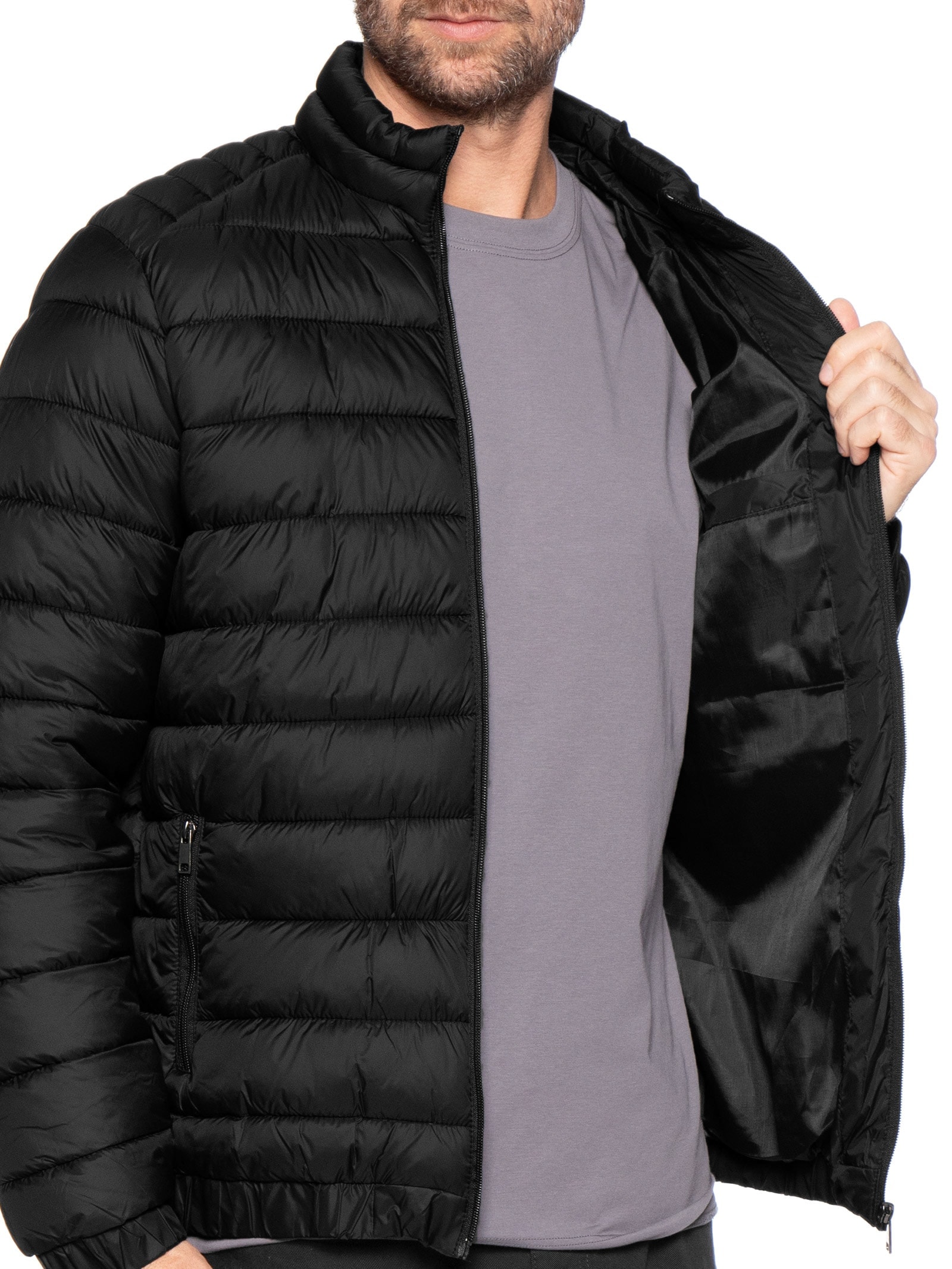 Jaqueta Masculina Puffer Básica – Preto Basiq Men