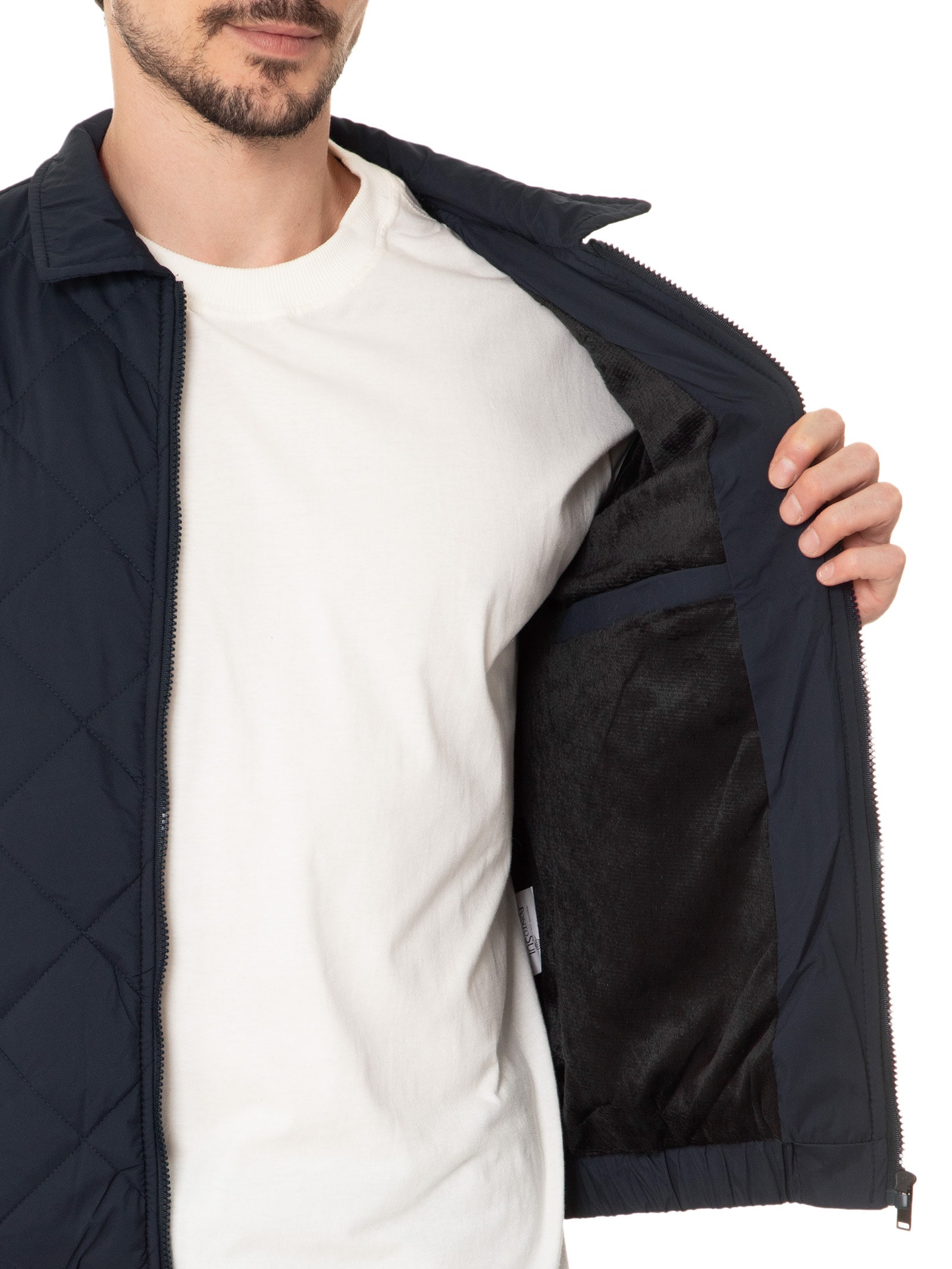 Jaqueta Masculina Puffer Casual Azul Basiq Men