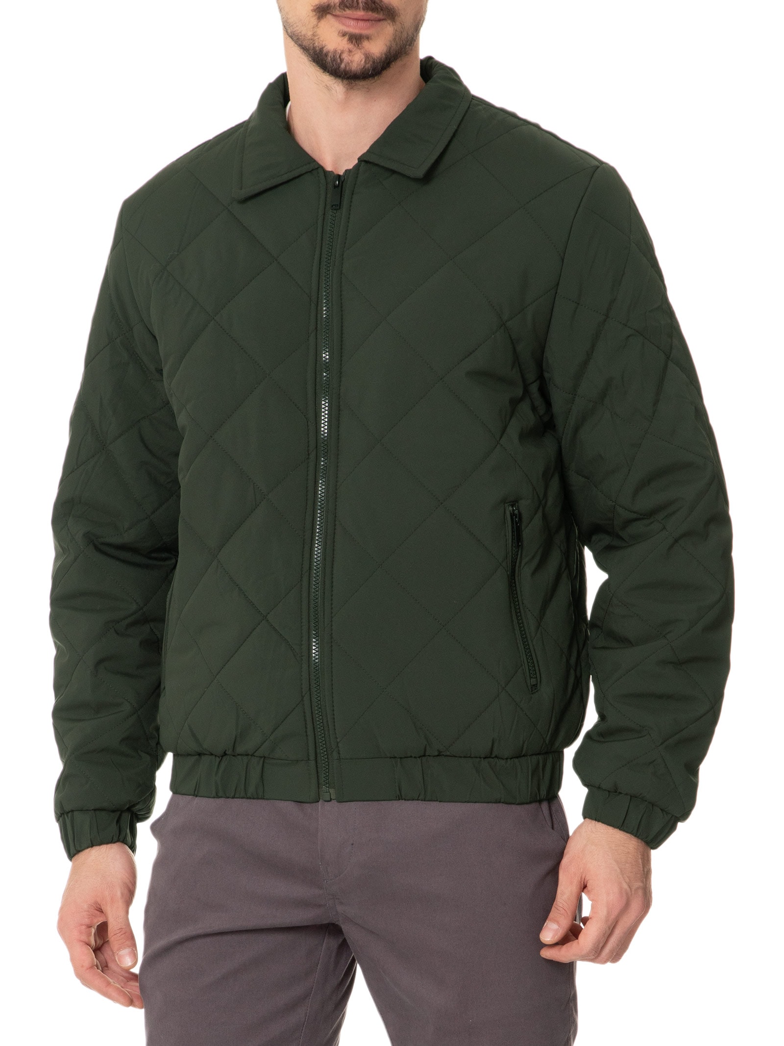 Jaqueta Masculina Puffer Casual Verde Basiq Men