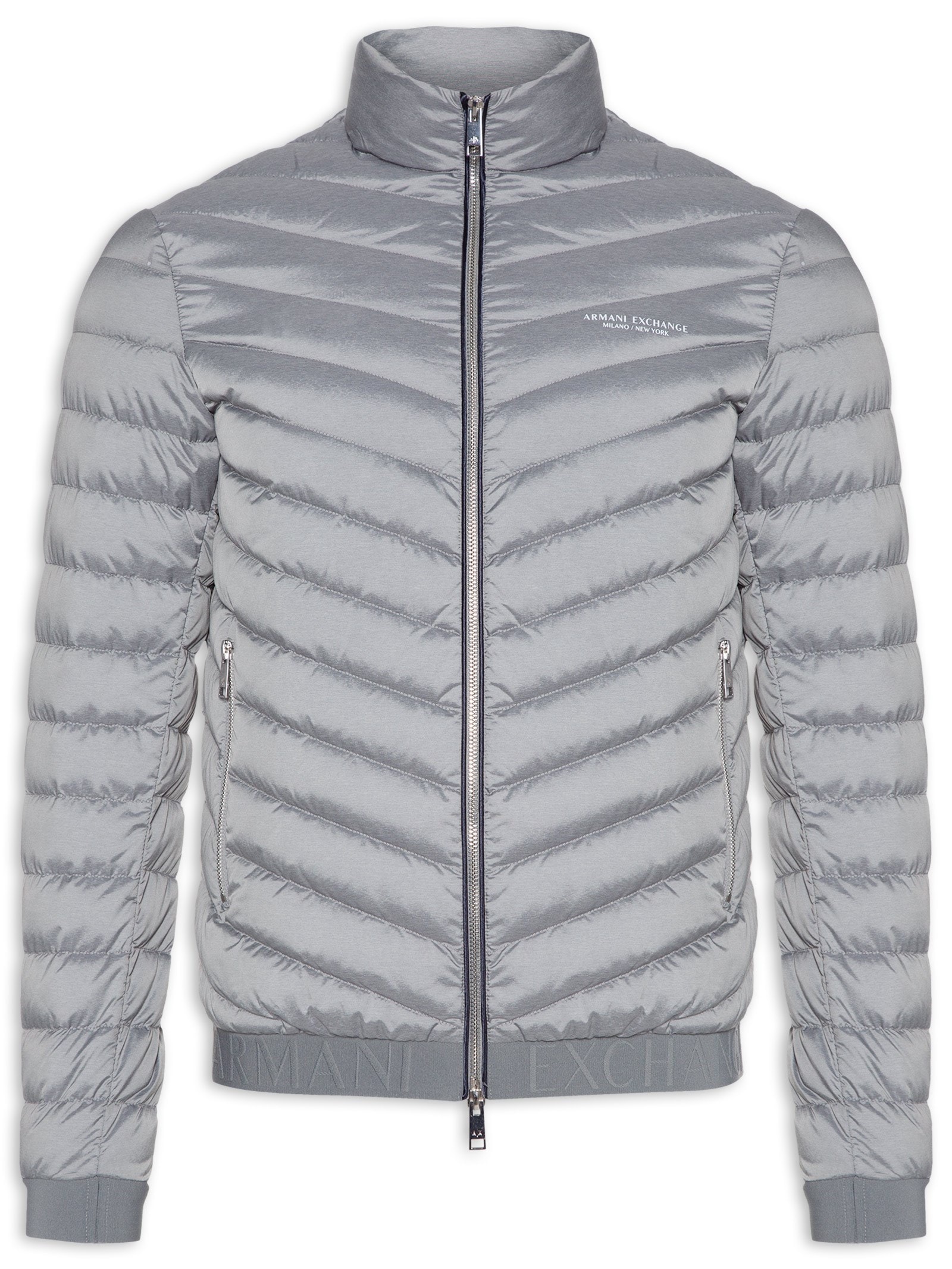 Armani Exchange - Jaqueta Masculina Puffer - Cinza
