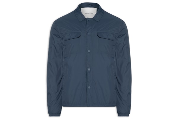 Jaqueta Masculina Puffer Com Bolso - Azul