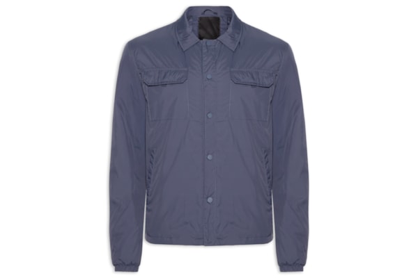 Jaqueta Masculina Puffer Com Bolso - Azul