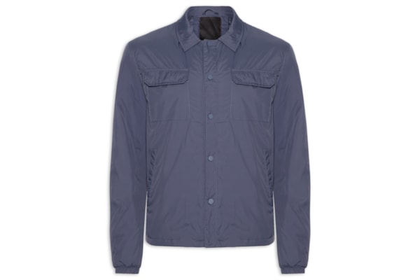 Jaqueta Masculina Puffer Com Bolso - Azul