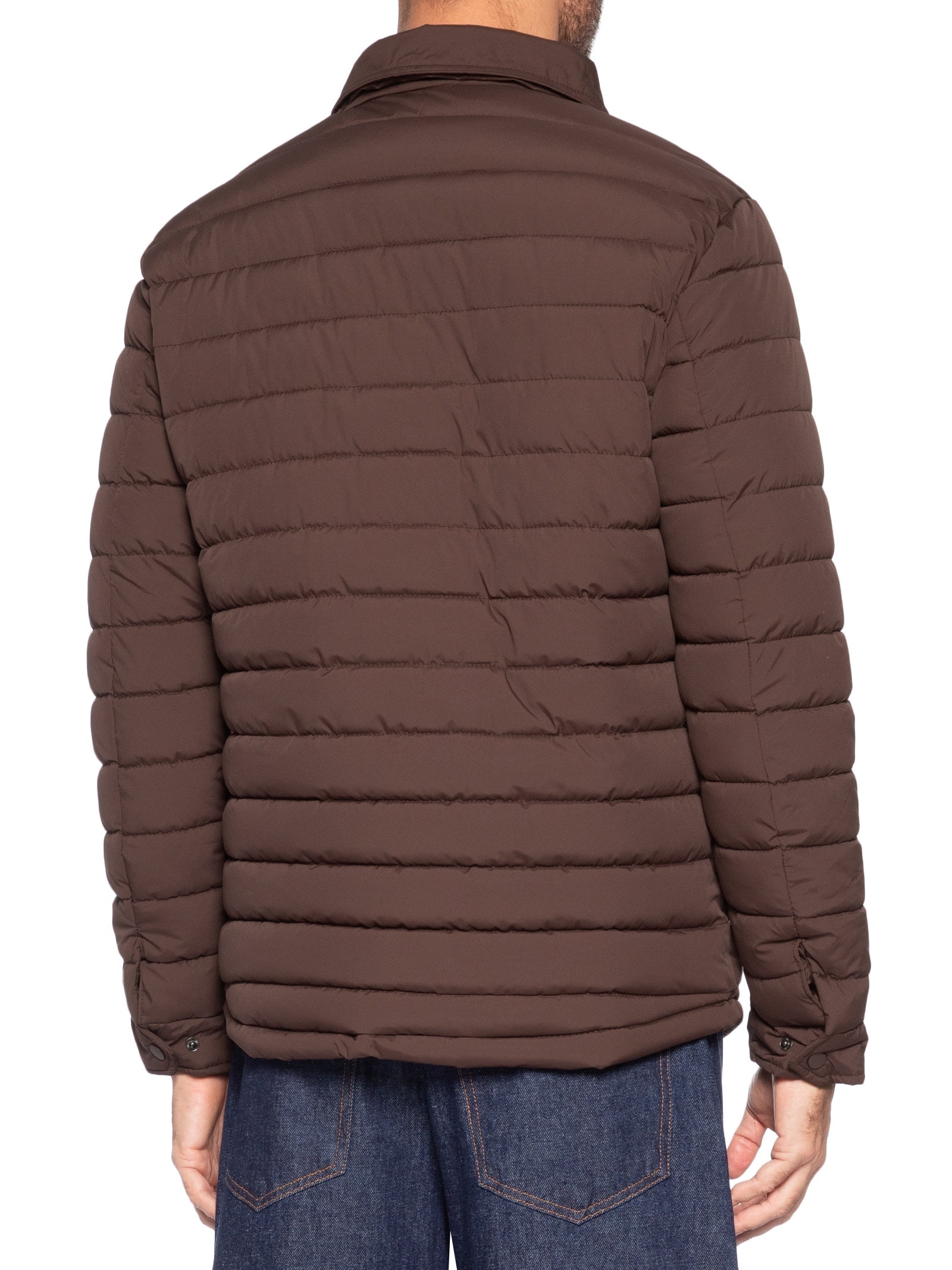 Jaqueta Masculina Puffer Com Bolso Marrom Basiq Men