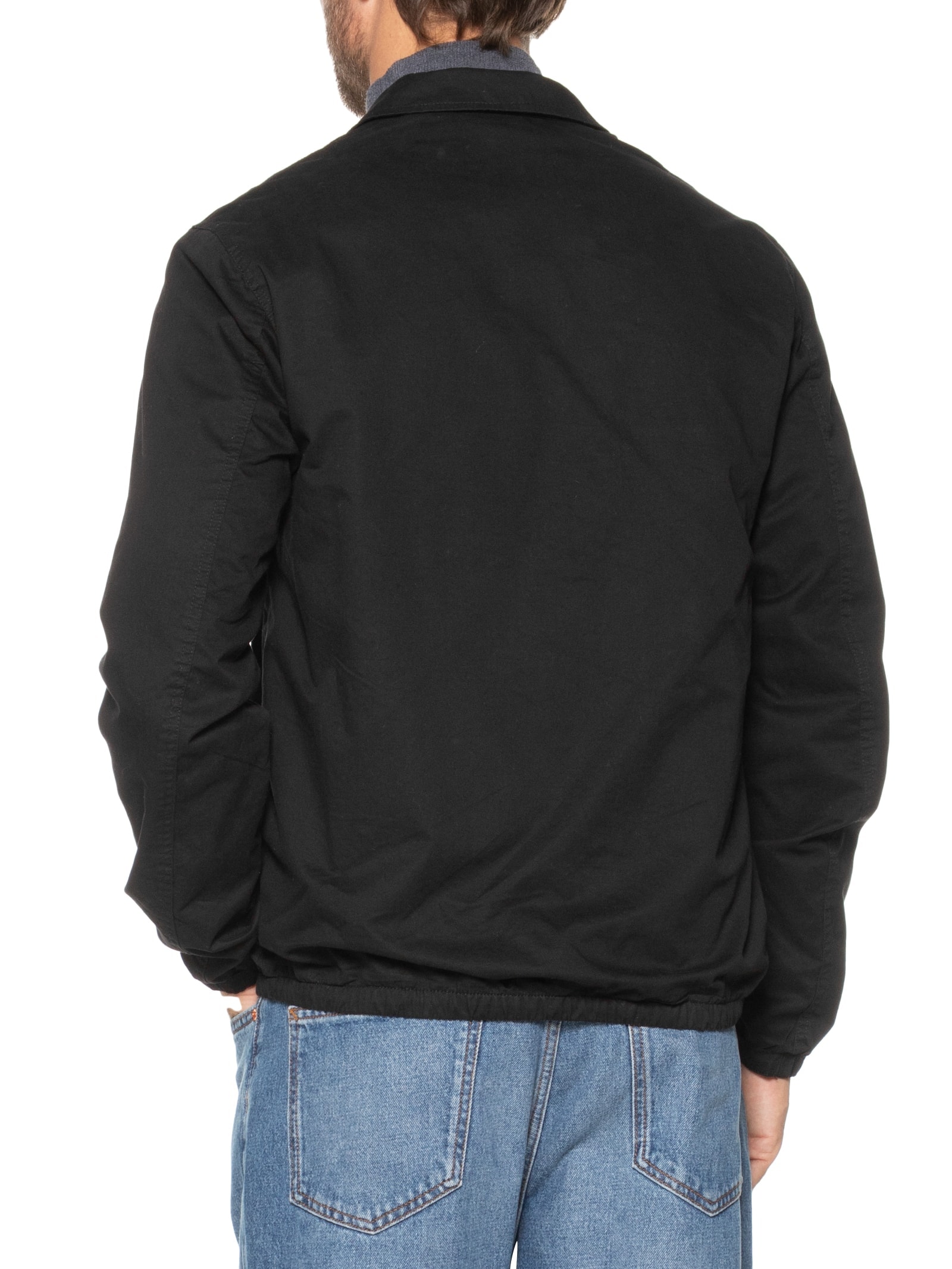 Jaqueta Masculina Puffer Com Bolso Preto '2 Essential