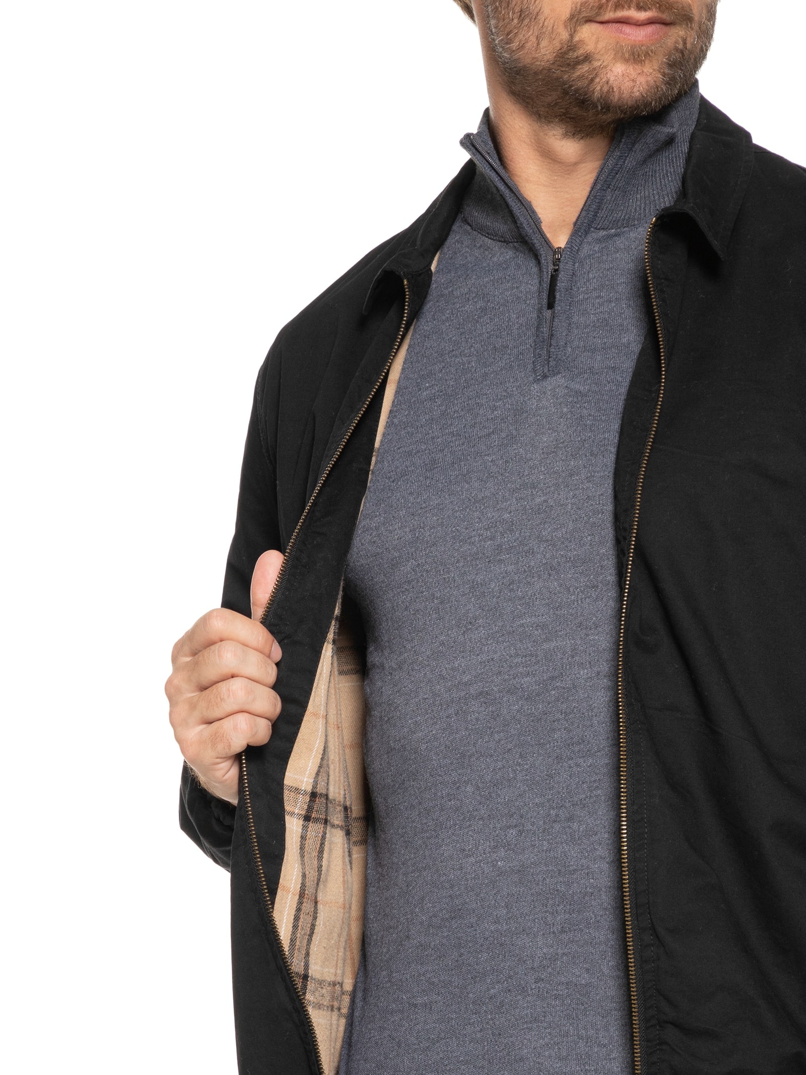 Jaqueta Masculina Puffer Com Bolso Preto '2 Essential