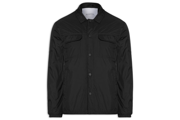 Jaqueta Masculina Puffer Com Bolso - Preto