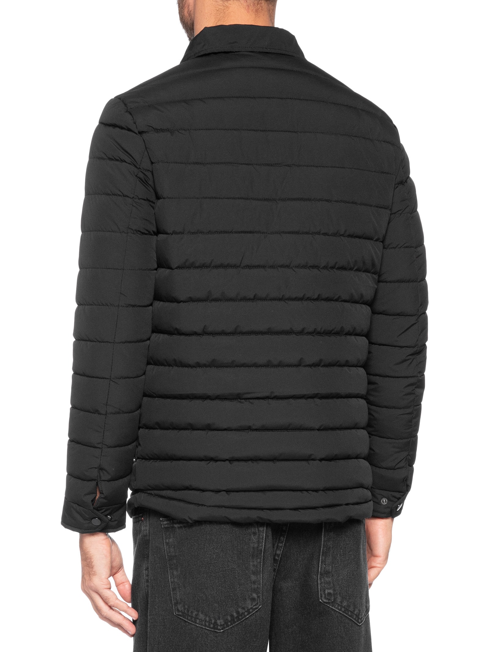 Jaqueta Masculina Puffer Com Bolso Preto Basiq Men