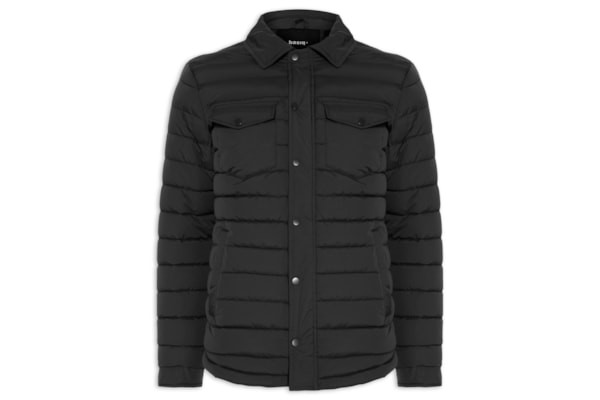 Jaqueta Masculina Puffer Com Bolso - Preto