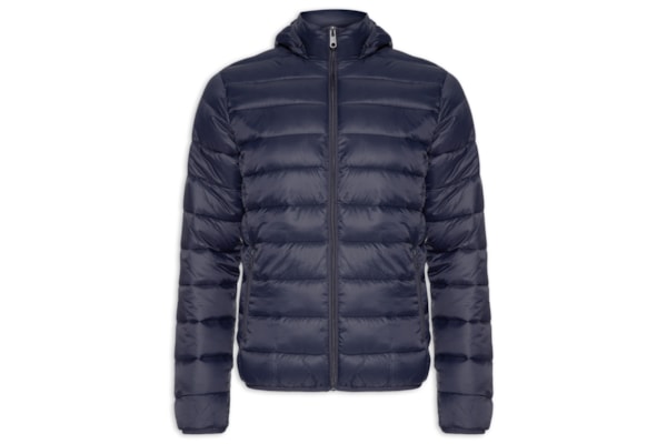 Jaqueta Masculina Puffer Com Capuz - Azul