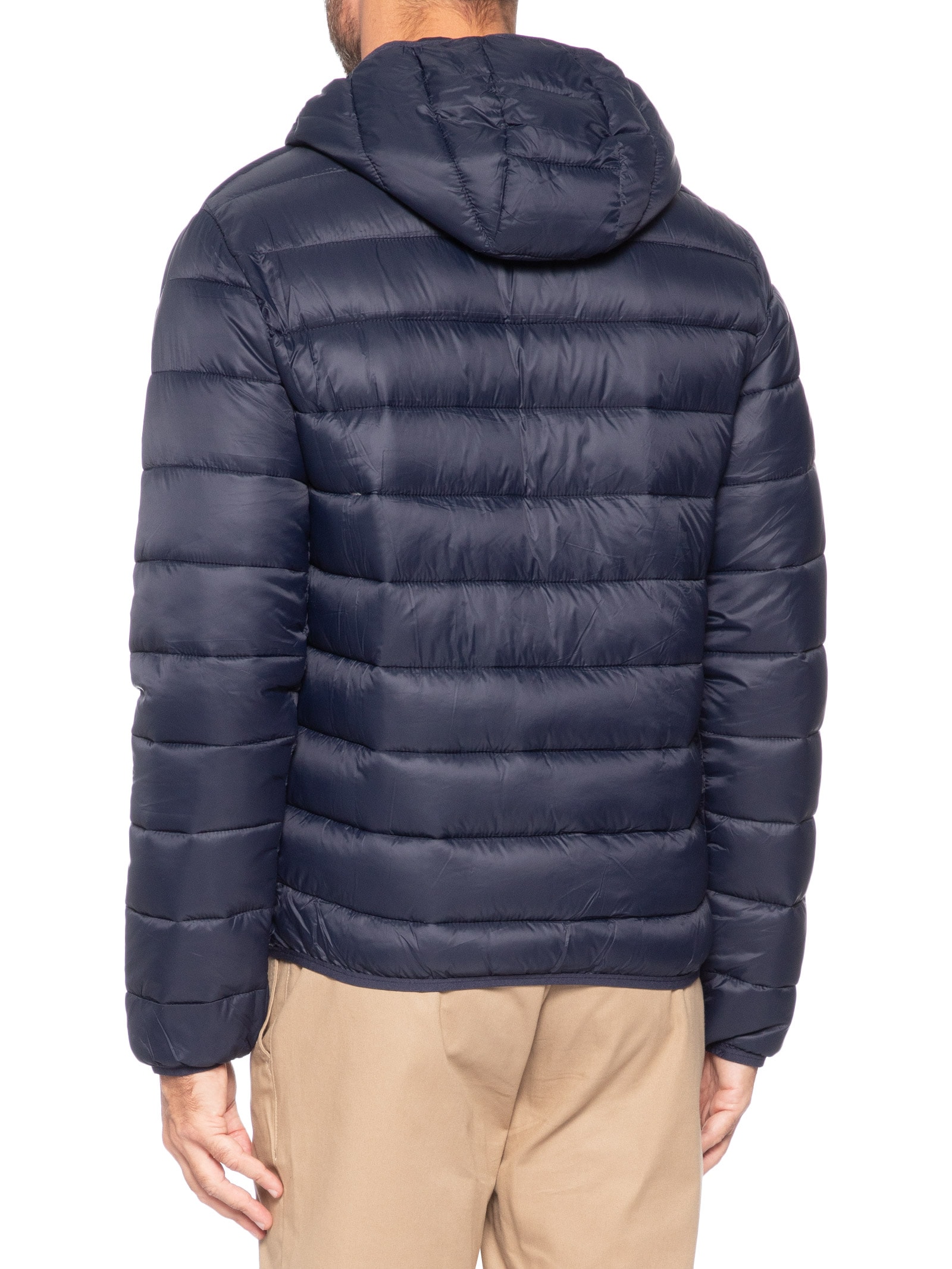Jaqueta Masculina Puffer Com Capuz Azul Basiq Men