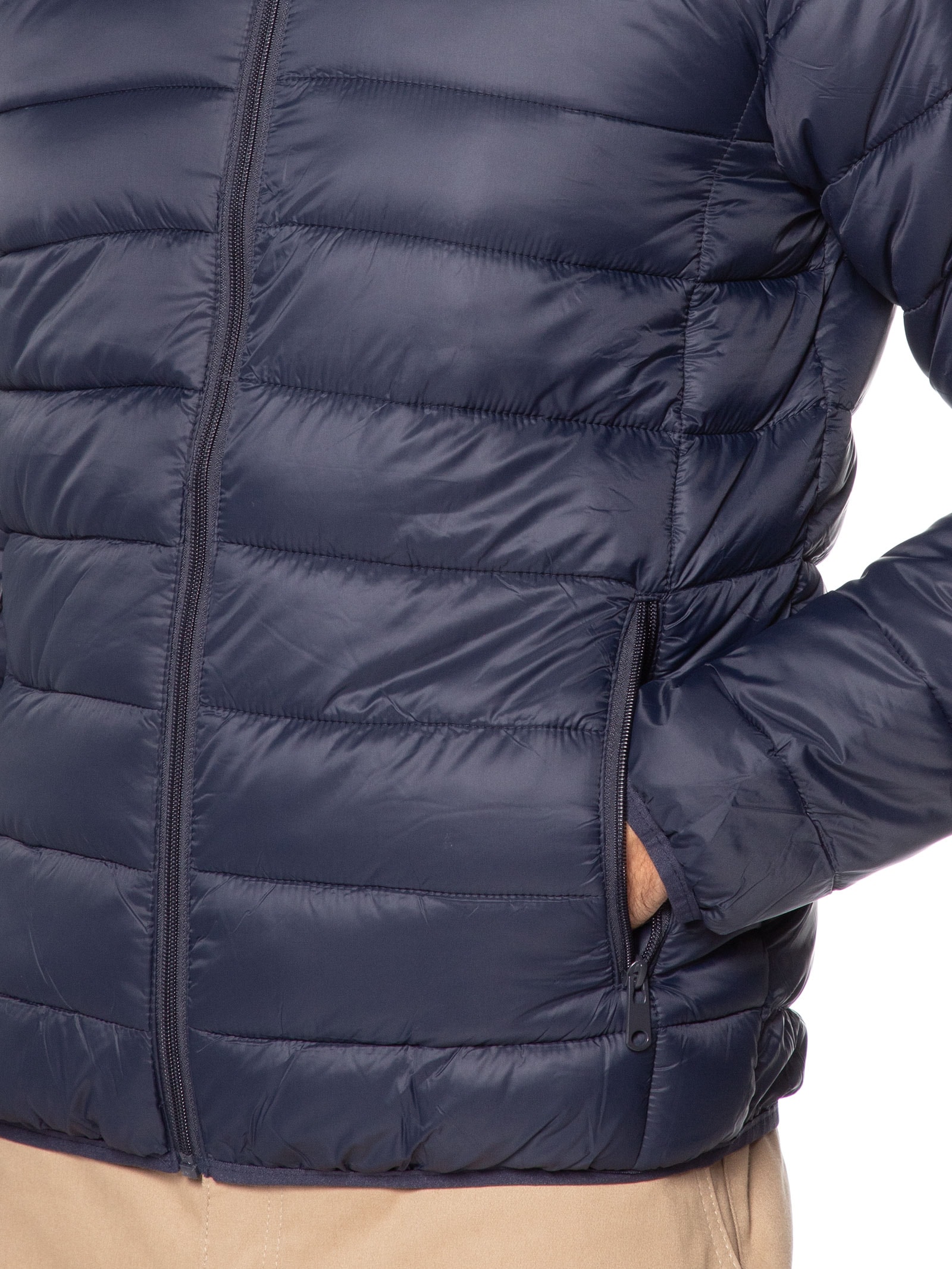 Jaqueta Masculina Puffer Com Capuz Azul Basiq Men