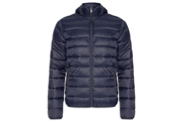 Jaqueta Masculina Puffer Com Capuz - Azul