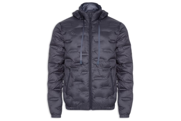Jaqueta Masculina Puffer Com Capuz - Azul