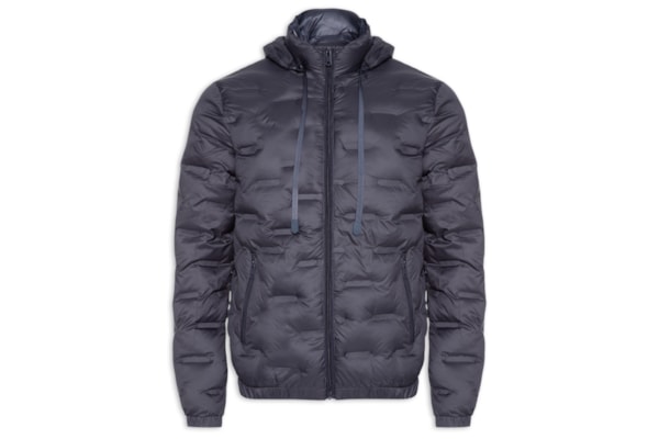 Jaqueta Masculina Puffer Com Capuz - Azul
