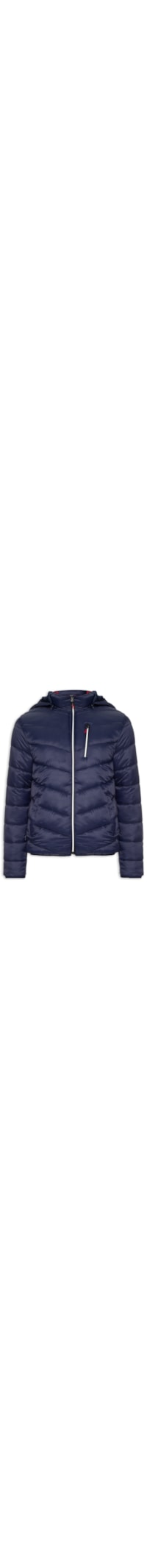 Jaqueta Masculina Puffer Com Capuz Destacável - Azul