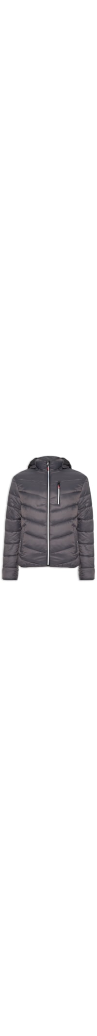 Jaqueta Masculina Puffer Com Capuz Destacável - Cinza