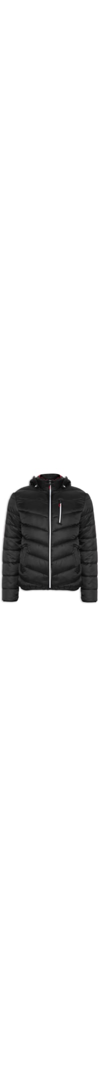 Jaqueta Masculina Puffer Com Capuz Destacável - Preto